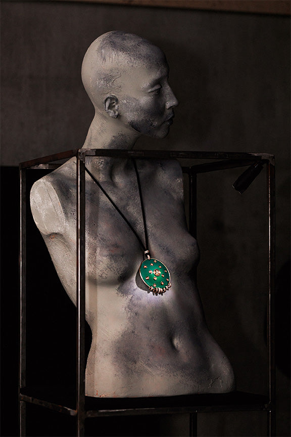 Green Pendant on mannequin